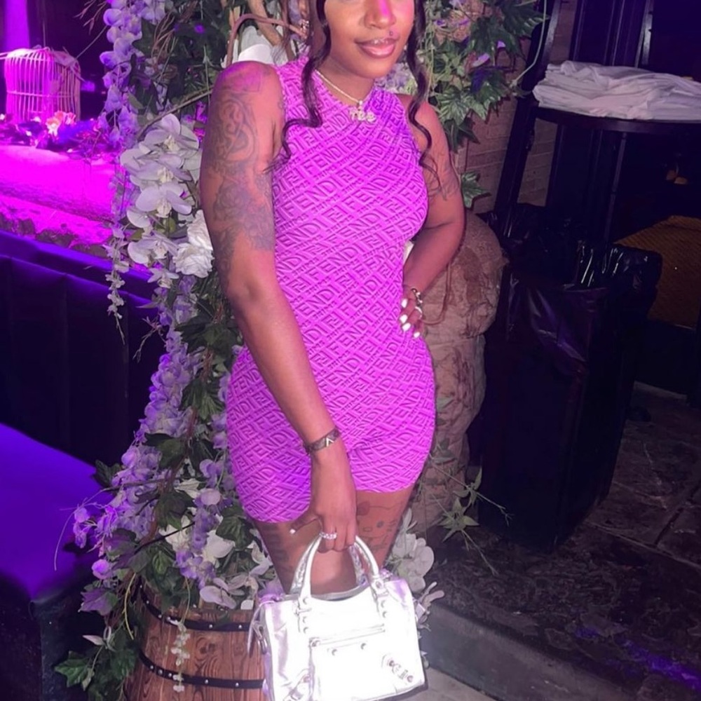 Fendi Hot Pink Logo Bodycon Romper